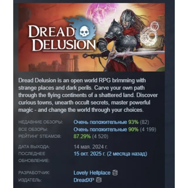 Dread Delusion АВТОДОСТАВКА STEAM GLOBAL МГНОВЕННО ЛИЦЕНЗИЯ