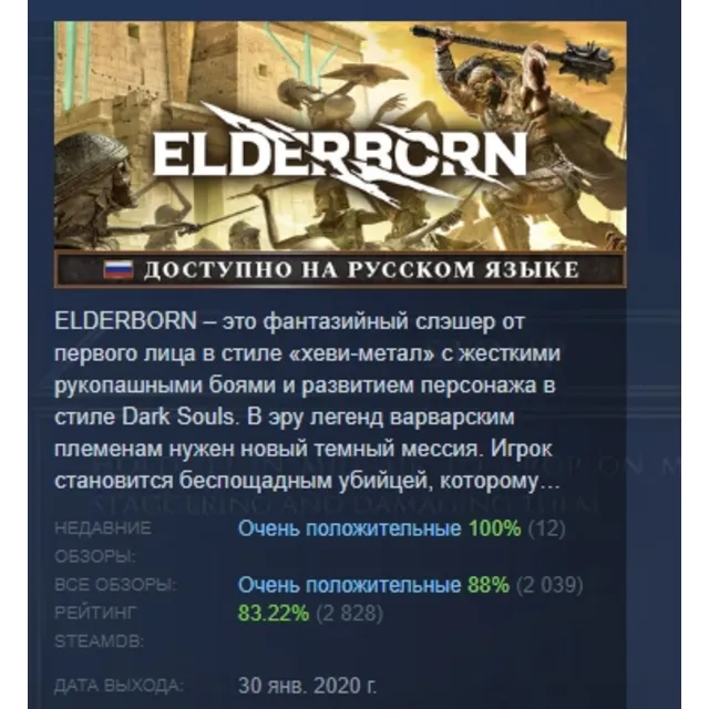 ELDERBORN АВТОДОСТАВКА STEAM GLOBAL МГНОВЕННО ЛИЦЕНЗИЯ