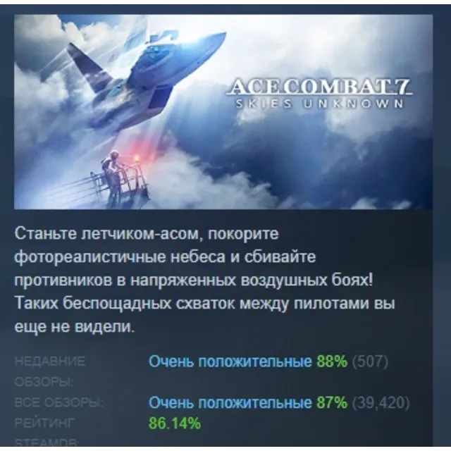 ACE COMBAT 7 SKIES UNKNOWN TOP GUN: Maverick Ultimate АВТОДОСТАВКА STEAM GLOBAL МГНОВ