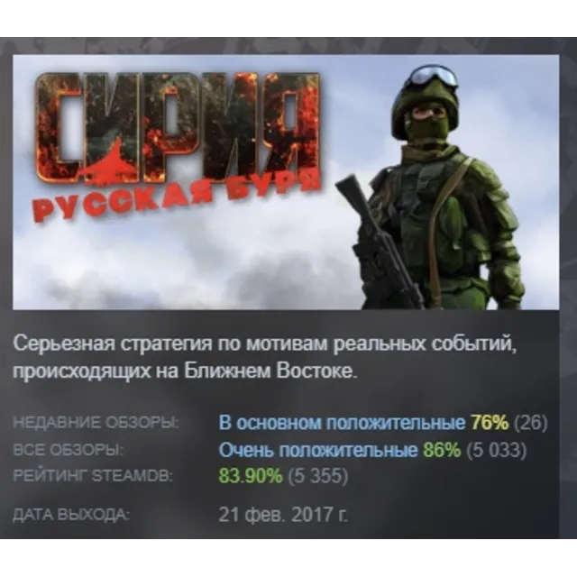 Syrian Warfare АВТОДОСТАВКА STEAM GLOBAL МГНОВЕННО ЛИЦЕНЗИЯ