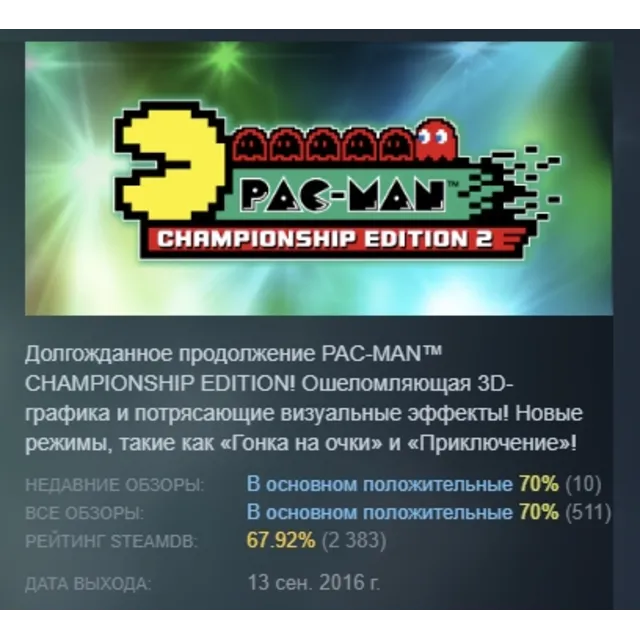 PAC-MAN™ CHAMPIONSHIP EDITION 2 АВТОДОСТАВКА STEAM GLOBAL МГНОВЕННО ЛИЦЕНЗИЯ