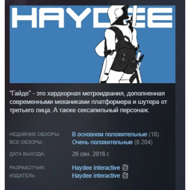Haydee АВТОДОСТАВКА STEAM GLOBAL МГНОВЕННО ЛИЦЕНЗИЯ