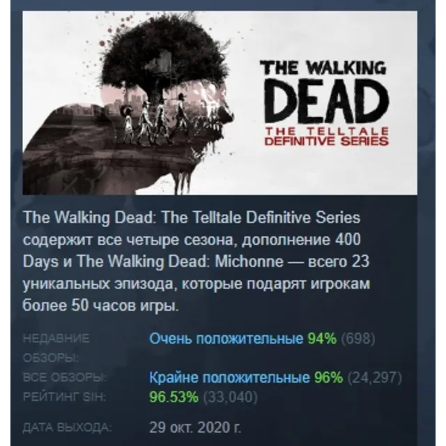 The Walking Dead: The Telltale Definitive Series АВТОДОСТАВКА STEAM GLOBAL МГНОВЕННО