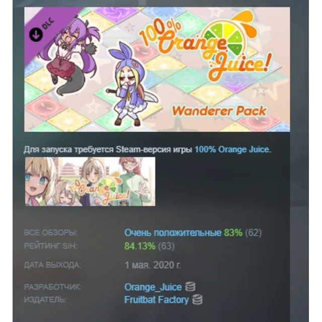 100% Orange Juice - Wanderer Pack DLC АВТОДОСТАВКА STEAM РОССИЯ