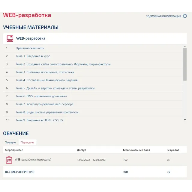 WEB-разработка ответы Синергия (тест 95 баллов)