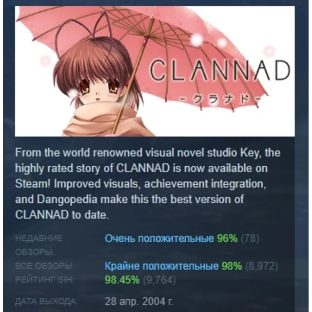 CLANNAD HD Edition АВТОДОСТАВКА STEAM GLOBAL МГНОВЕННО ЛИЦЕНЗИЯ