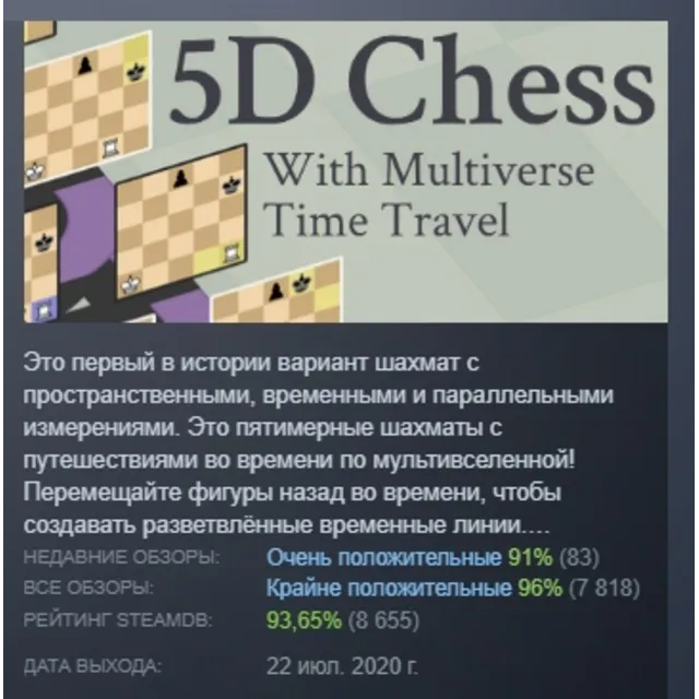5D Chess With Multiverse Time Travel АВТОДОСТАВКА STEAM GLOBAL МГНОВЕННО ЛИЦЕНЗИЯ