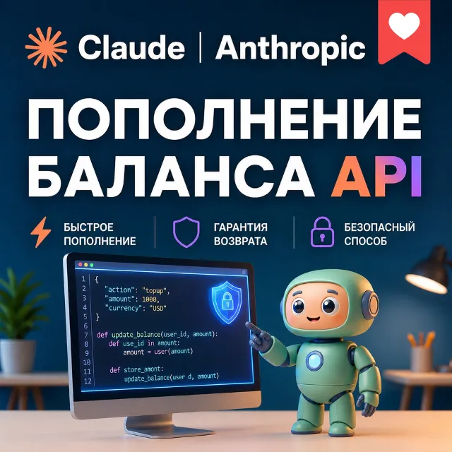 Claude | Anthropic | Быстрое пополнение баланса API и кредитов