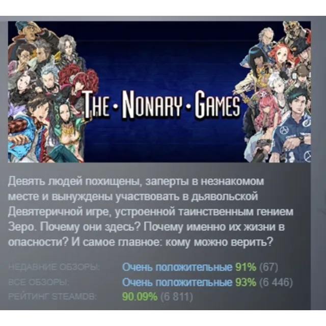 Zero Escape: The Nonary Games АВТОДОСТАВКА STEAM GLOBAL МГНОВЕННО ЛИЦЕНЗИЯ