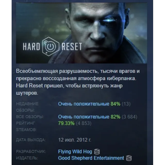 Hard Reset Extended edition АВТОДОСТАВКА STEAM GLOBAL МГНОВЕННО ЛИЦЕНЗИЯ