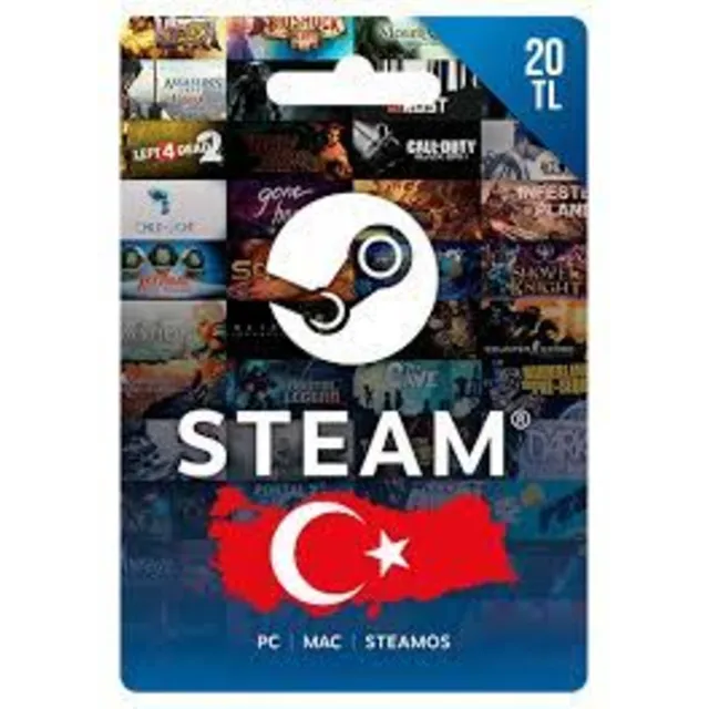 STEAM WALLET GIFT CARD 20 TL (Турция) турецкие лиры Код