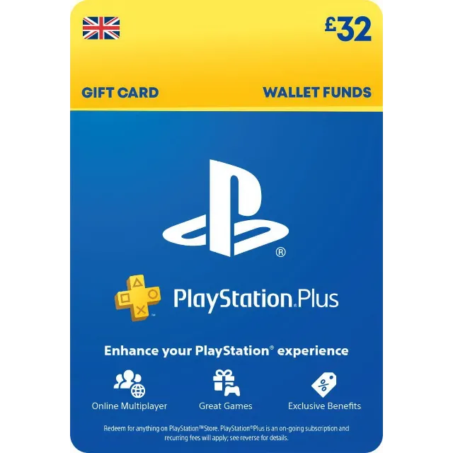 💣PSN код на £32 GBP (PS Plus Extra 3 мес) UK
