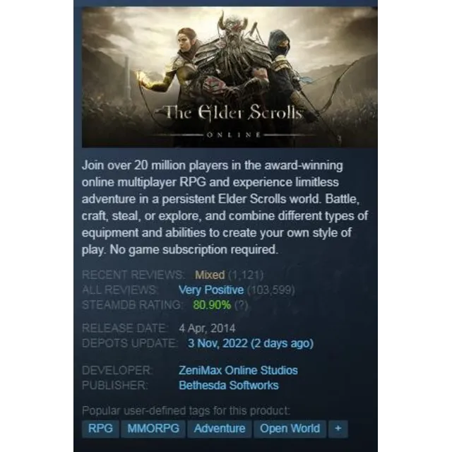 The Elder Scrolls Online (Steam Key / Global)