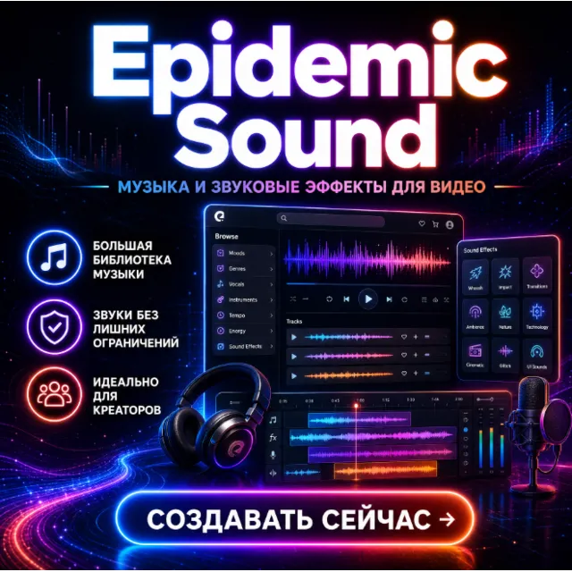 Epidemic Sound Коммерческий общий аккаунт 1 месяц