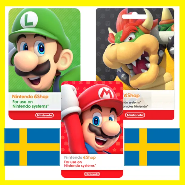 ⭐️ВСЕ КАРТЫ⭐🇸🇪Nintendo eShop Gift Card 250-2000 SEK