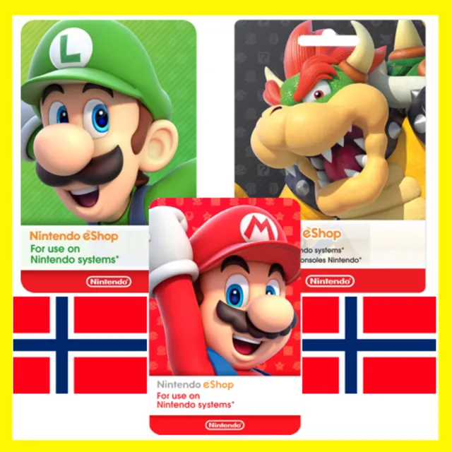 ⭐️ВСЕ КАРТЫ⭐🇳🇴Nintendo eShop Gift Card 250-2000 NOK
