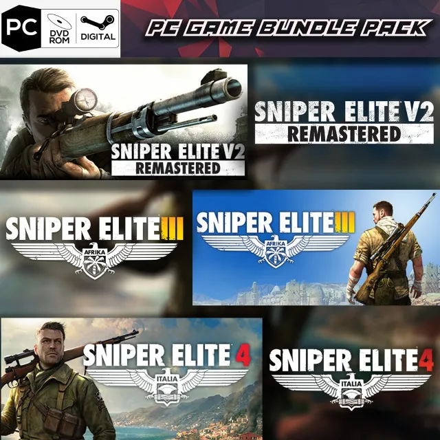 ⭐️ Sniper Elite 1 + 2 + 3 + 4 [DLC][Remastered][Steam]
