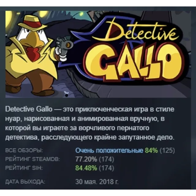 Detective Gallo АВТОДОСТАВКА STEAM GLOBAL МГНОВЕННО ЛИЦЕНЗИЯ