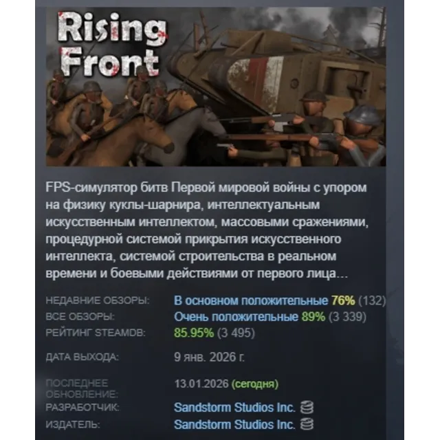 Rising Front АВТОДОСТАВКА STEAM GLOBAL МГНОВЕННО ЛИЦЕНЗИЯ
