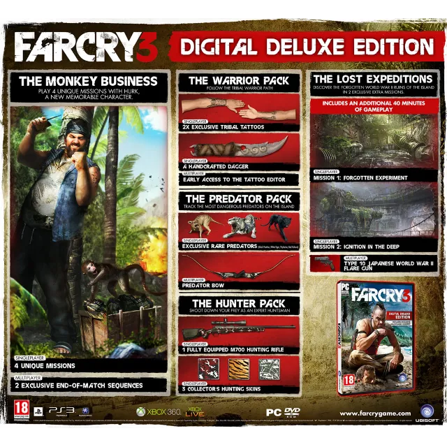 Far Cry 3 Deluxe Edition Ubisoft Key Region Free