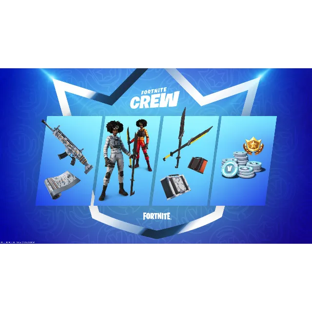 FORTNITE CREW — БОЕВОЙ ПРОПУСК + 1000 ВБАКСОВ