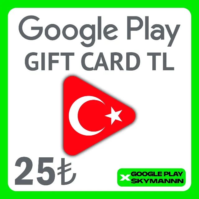 🇹🇷GOOGLE PLAY GIFT CARD 25 TL ТУРЦИЯ АВТО ВЫДАЧА 24/7