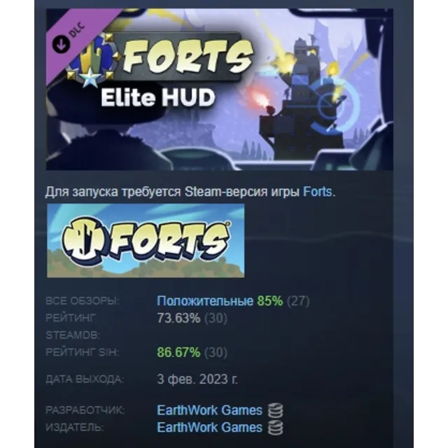 Forts - Elite HUD АВТОДОСТАВКА DLC STEAM GIFT РОССИЯ