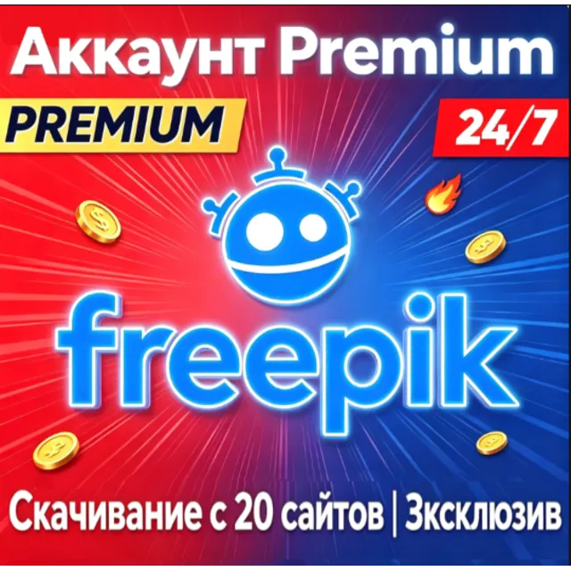 Премиум-доступ Freepik |ПОЛНЫЙ ДОСТУП| Лицензия на скачивание на 30 дней |