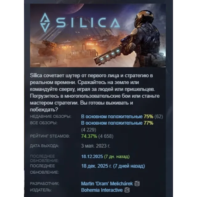 Silica 2023 АВТОДОСТАВКА STEAM GLOBAL МГНОВЕННО ЛИЦЕНЗИЯ