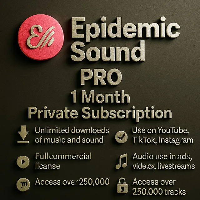 🎬 Epidemic Sound PRO – 1 месяц 🔥 | Идеально для создателей и рекламы🎼