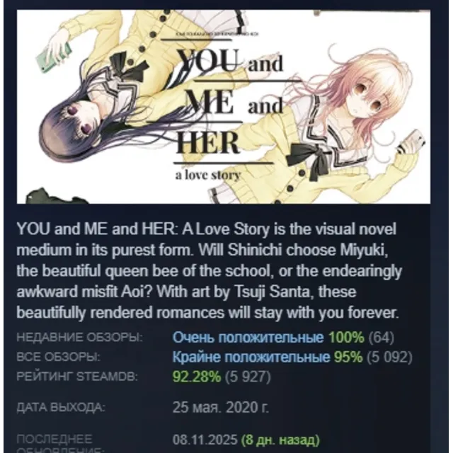 YOU and ME and HER: A Love Story АВТОДОСТАВКА STEAM GLOBAL МГНОВЕННО ЛИЦЕНЗИЯ