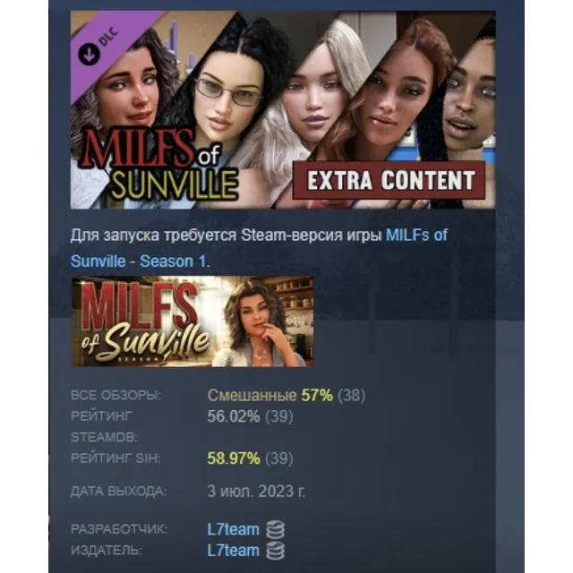 MILFs of Sunville - Extra content DLC STEAM РОССИЯ