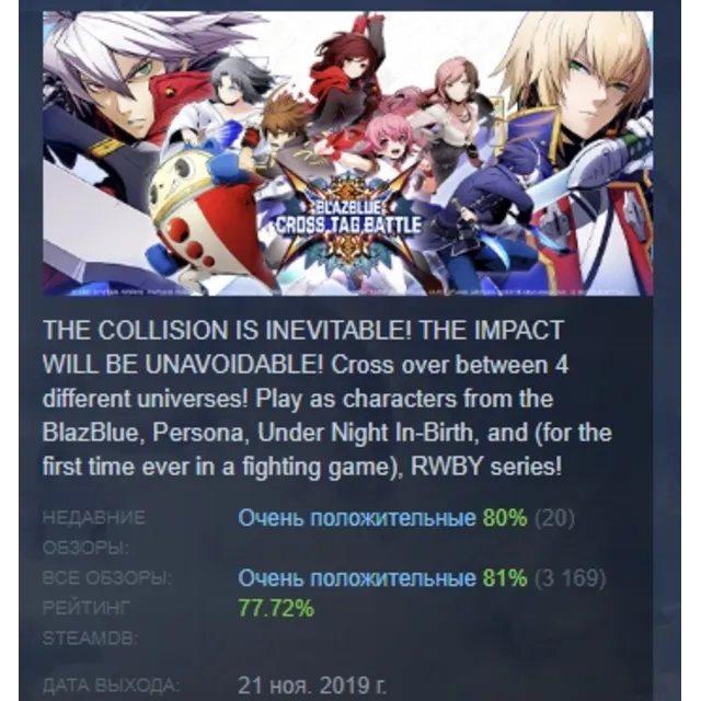 BLAZBLUE CROSS TAG BATTLE Basic Edition АВТОДОСТАВКА STEAM GLOBAL МГНОВЕННО ЛИЦЕНЗИЯ