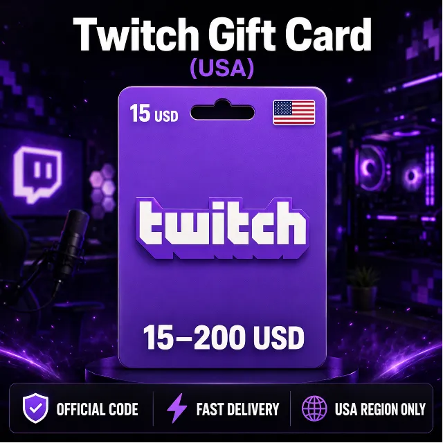 Twitch Gift Card (США) 15–200 USD | Код пополнения