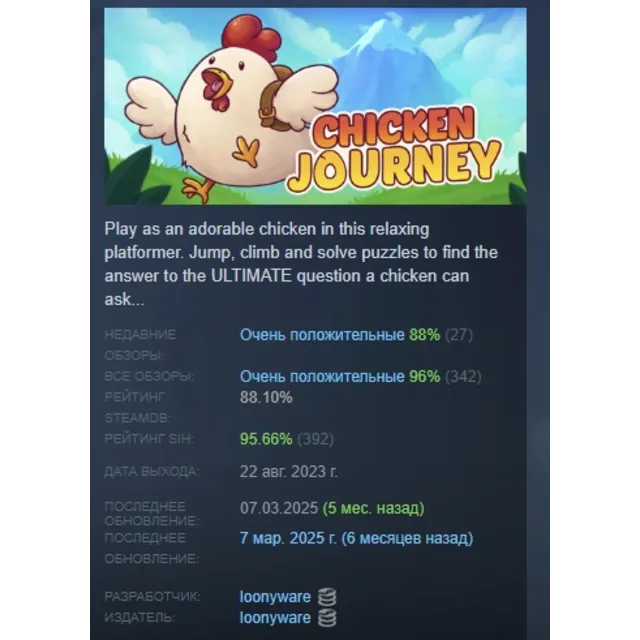 Chicken Journey АВТОДОСТАВКА STEAM GLOBAL МГНОВЕННО ЛИЦЕНЗИЯ