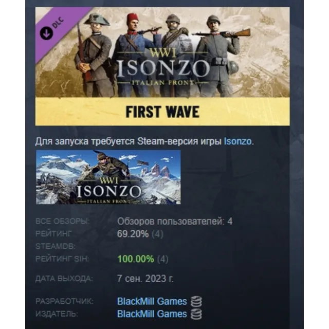 Isonzo First Wave Первая волна DLC АВТОДОСТАВКА STEAM РОССИЯ