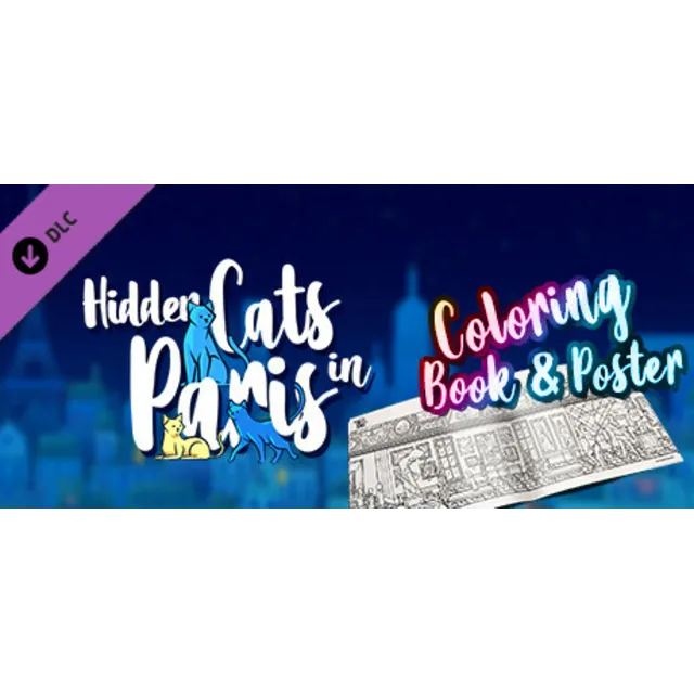 Hidden Cats in Paris - Printable PDF Coloring Book and