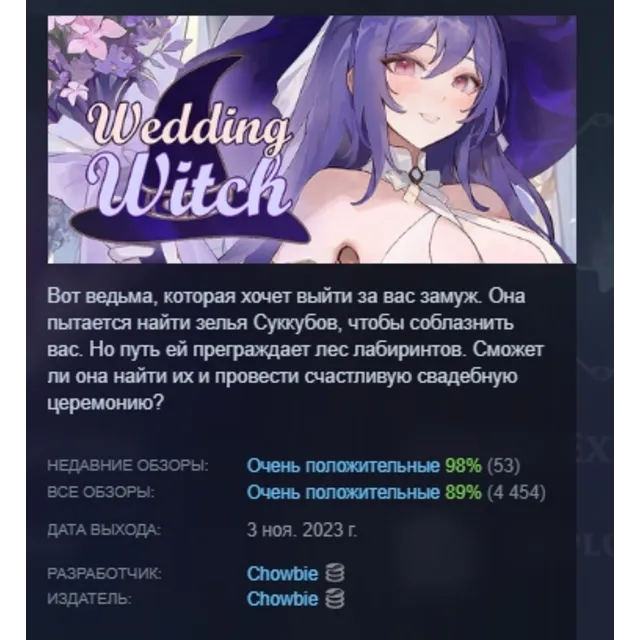 Wedding Witch АВТОДОСТАВКА STEAM GLOBAL МГНОВЕННО ЛИЦЕНЗИЯ