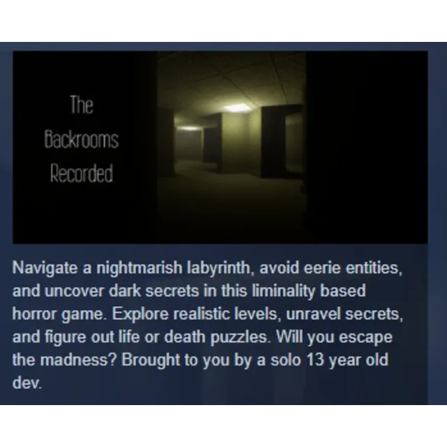 The Backrooms Recorded АВТОДОСТАВКА STEAM GLOBAL МГНОВЕННО ЛИЦЕНЗИЯ
