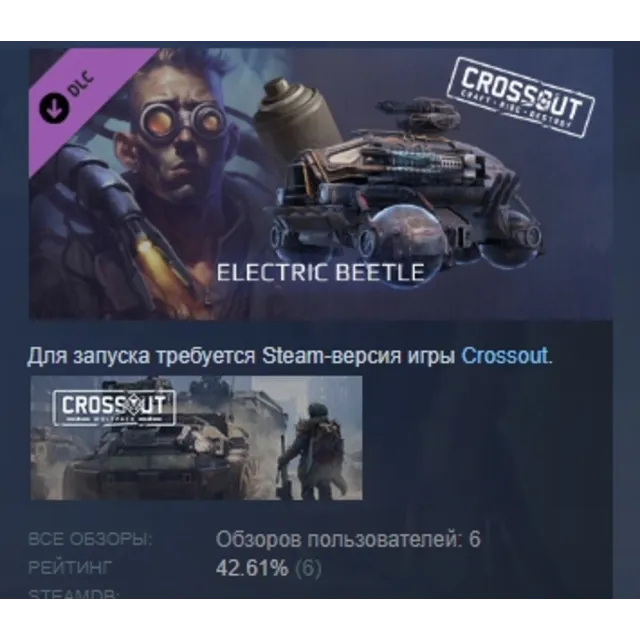 Crossout — Electric beetle DLC АВТОДОСТАВКА STEAM РОССИЯ