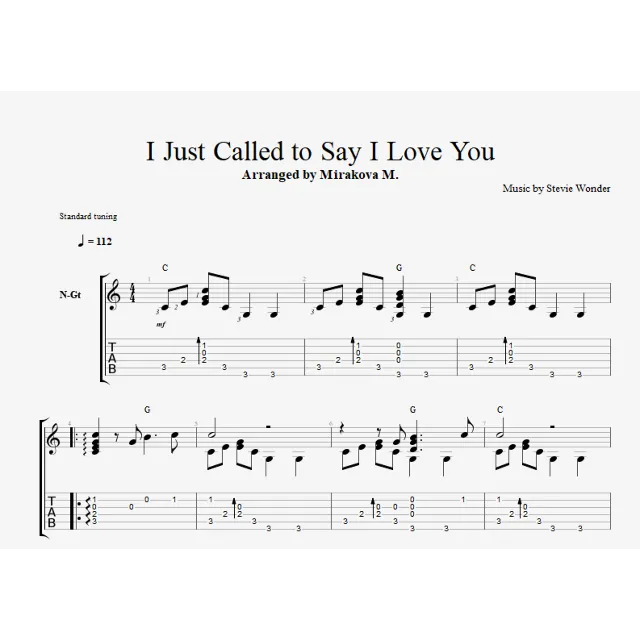 I Just Called to Say I Love You - Stevie Wonder