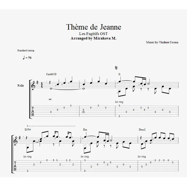 Vladimir Cosma - "Theme of Jeanne"