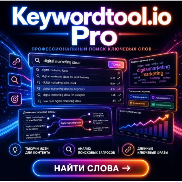 Keywordtool.io Pro Права доступа 1 месяц