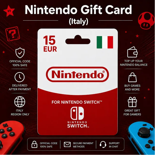 Nintendo Gift Card (Италия) 15–100 EUR | Код пополнения Nintendo