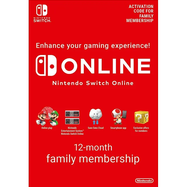 🔥Nintendo Switch Online Семейная Подписка 12 МЕС🔑(EU)