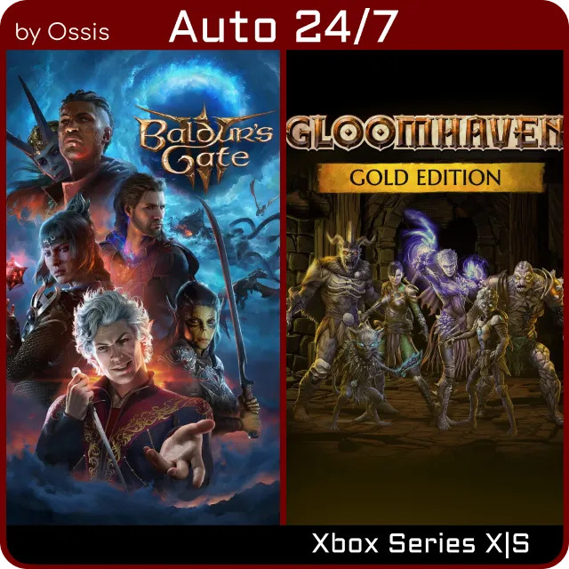 24/7 XBOX Baldur's Gate 3 Digital Deluxe, Gloomhaven Gold