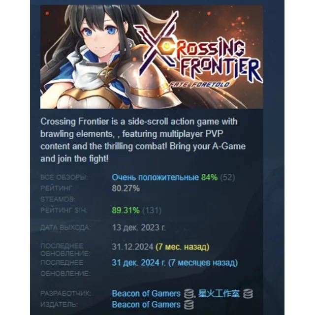 Crossing Frontier: Fate Foretold АВТОДОСТАВКА STEAM GLOBAL МГНОВЕННО ЛИЦЕНЗИЯ