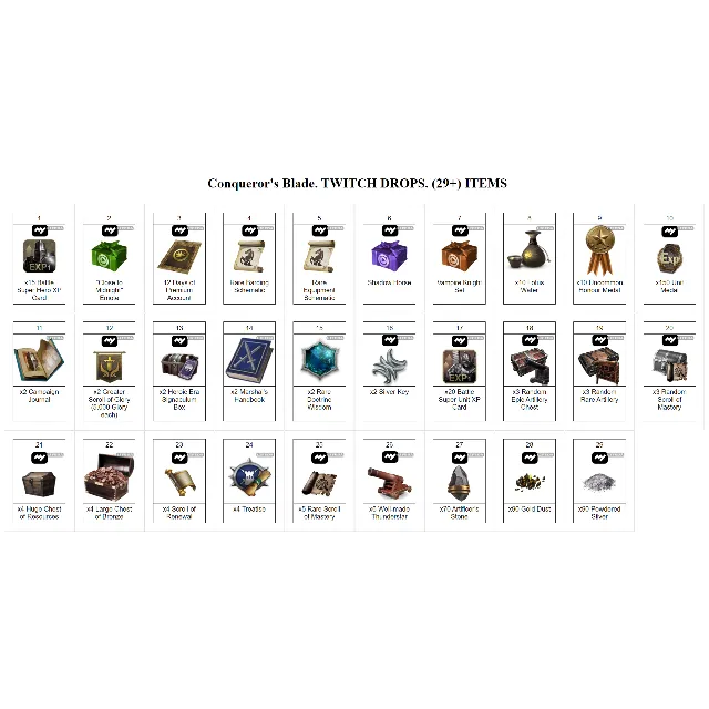 🎁 + CONQUEROR'S BLADE✦TWITCH DROPS SKIN✦300+ ПРЕДМЕТОВ