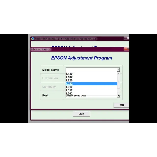 Epson Adjustment program L130 L222 L362 L364 L366