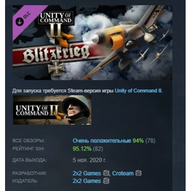 Unity of Command II - Blitzkrieg DLC АВТОДОСТАВКА STEAM РОССИЯ